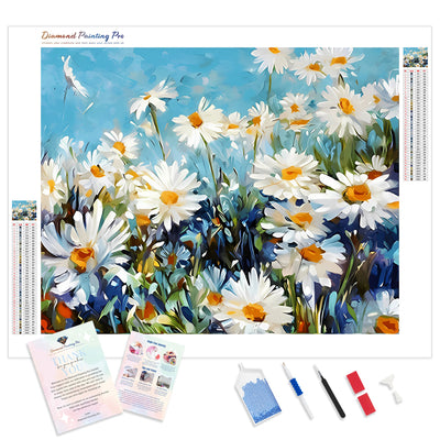 White Daisy Flower | Diamond Painting