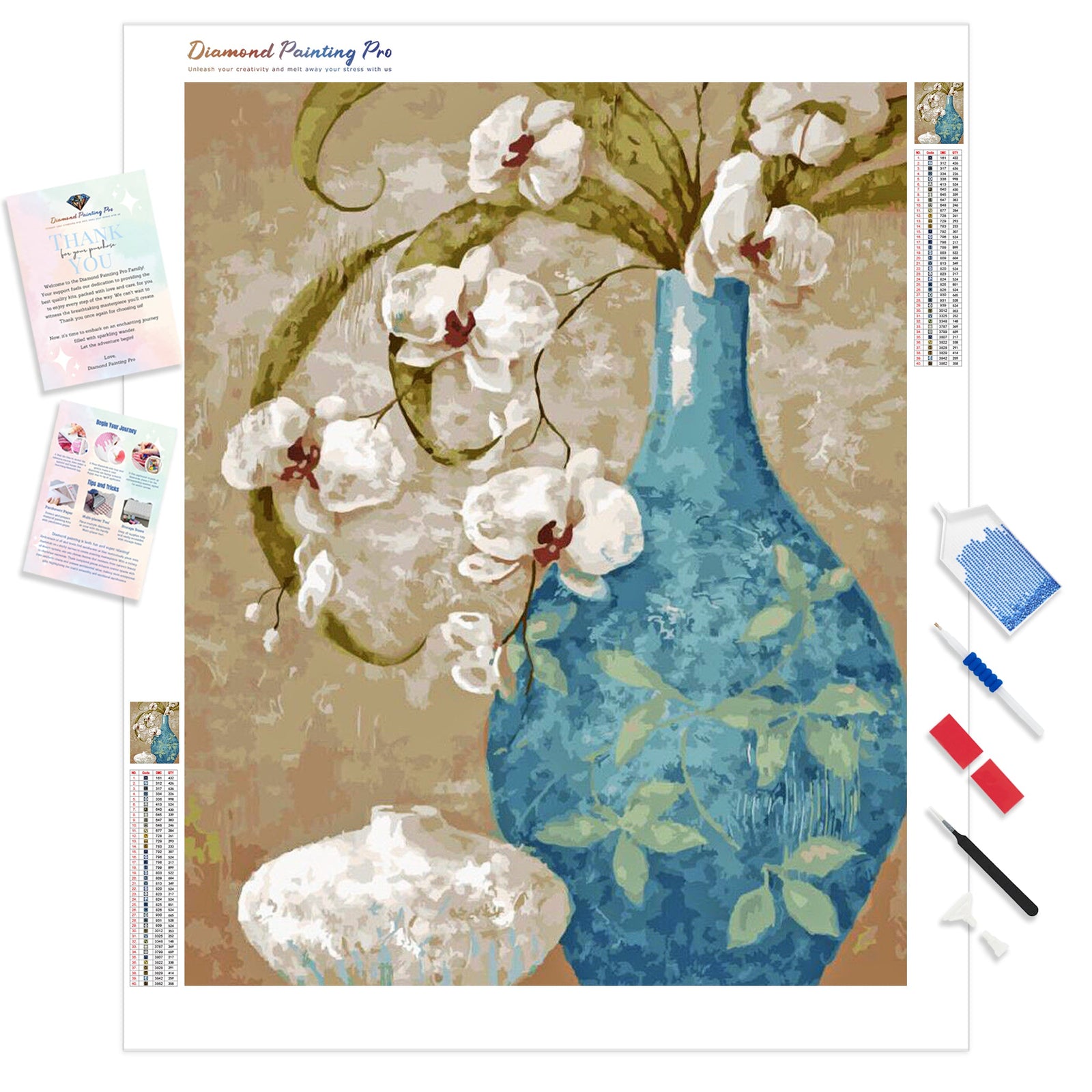 Ancient Vase | Diamond Painting Kit - Full Drill - Square or Round Diamonds with AB Drills Option