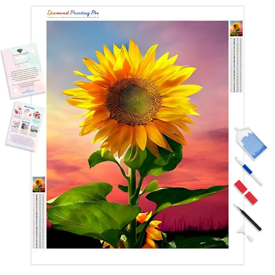 Sunflower on Sky | Diamond Painting Kit - Full Drill - Square or Round Diamonds with AB Drills Option