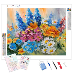 Abstract Bouquet of Spring Flowers | Diamond Painting