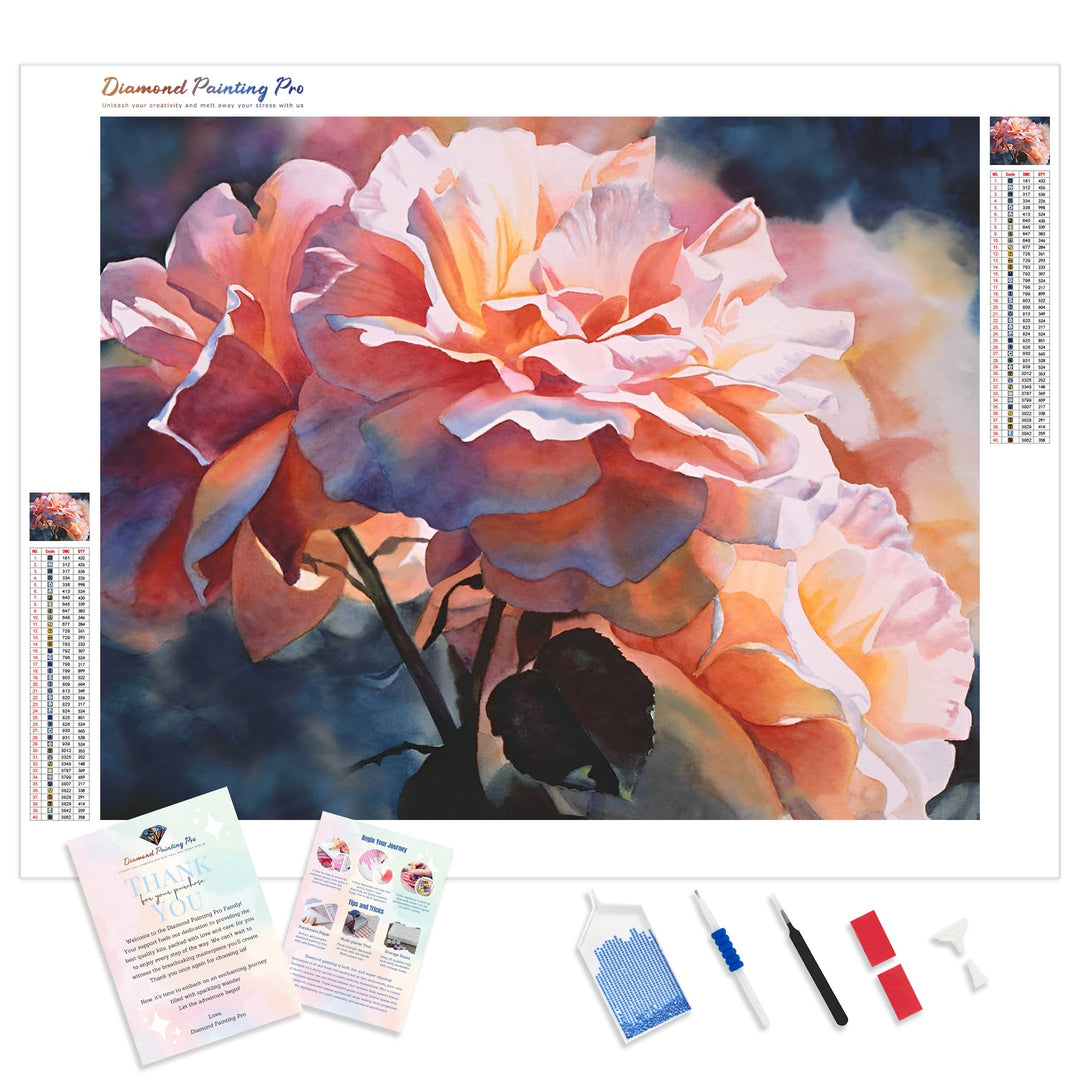 Afternoon Rose | Diamond Painting Kit - Full Drill - Square or Round Diamonds with AB Drills Option