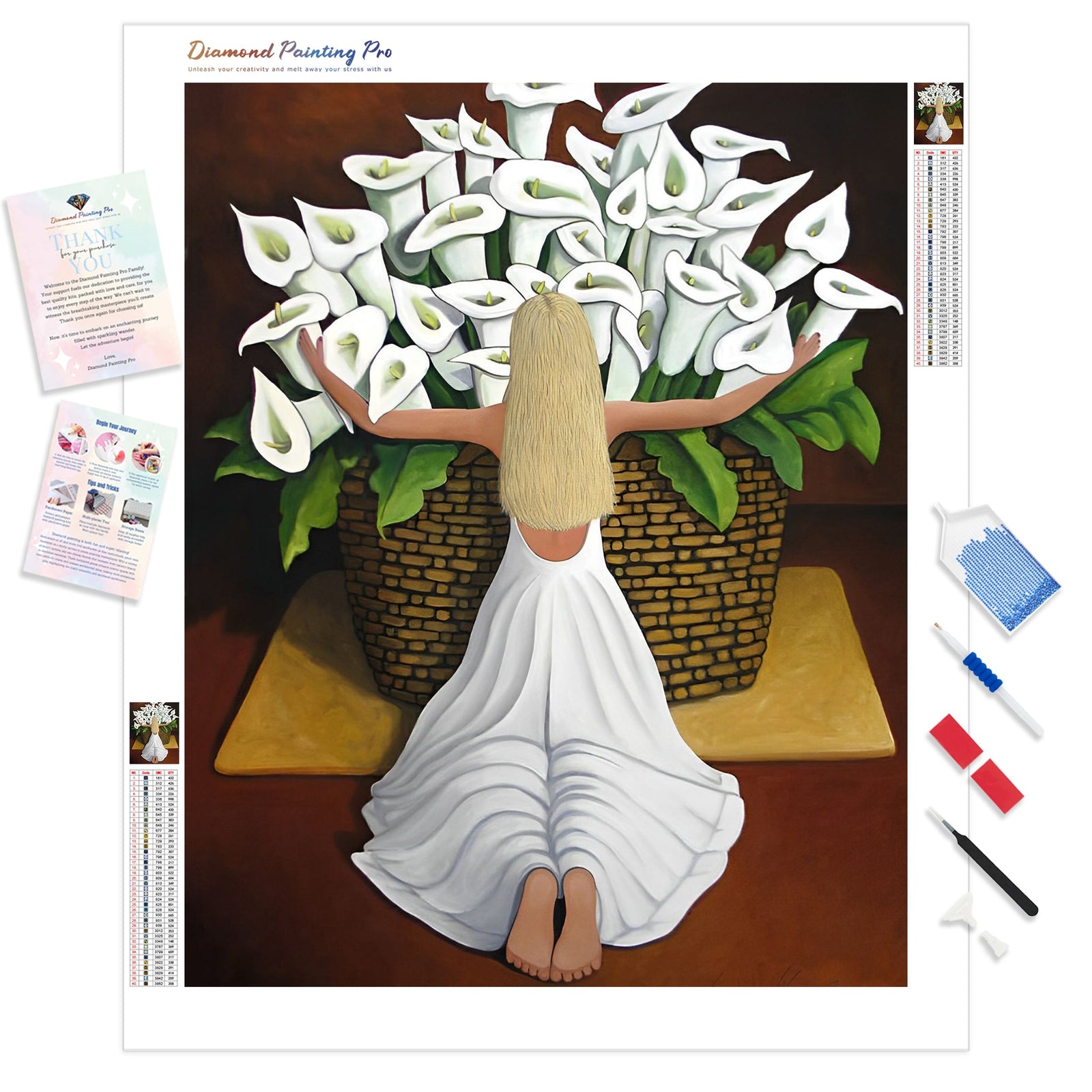 Lilies - Bailey Rae | Diamond Painting Kit - Full Drill - Square or Round Diamonds with AB Drills Option