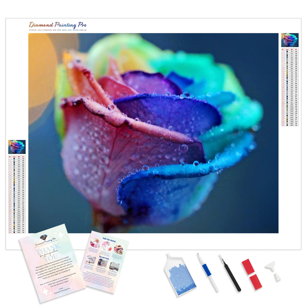 Colorful Rose | Diamond Painting Kit - Full Drill - Square or Round Diamonds with AB Drills Option