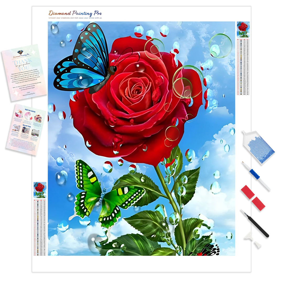 A Red Rose | Diamond Painting Kit - Full Drill - Square or Round Diamonds with AB Drills Option