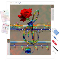 Music rose flower | Diamond Painting