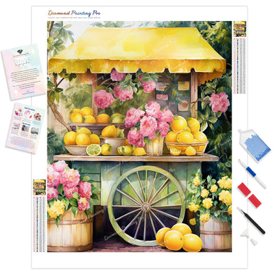 Sunny Lemonade Stand | Diamond Painting Kit - Full Drill - Square or Round Diamonds with AB Drills Option