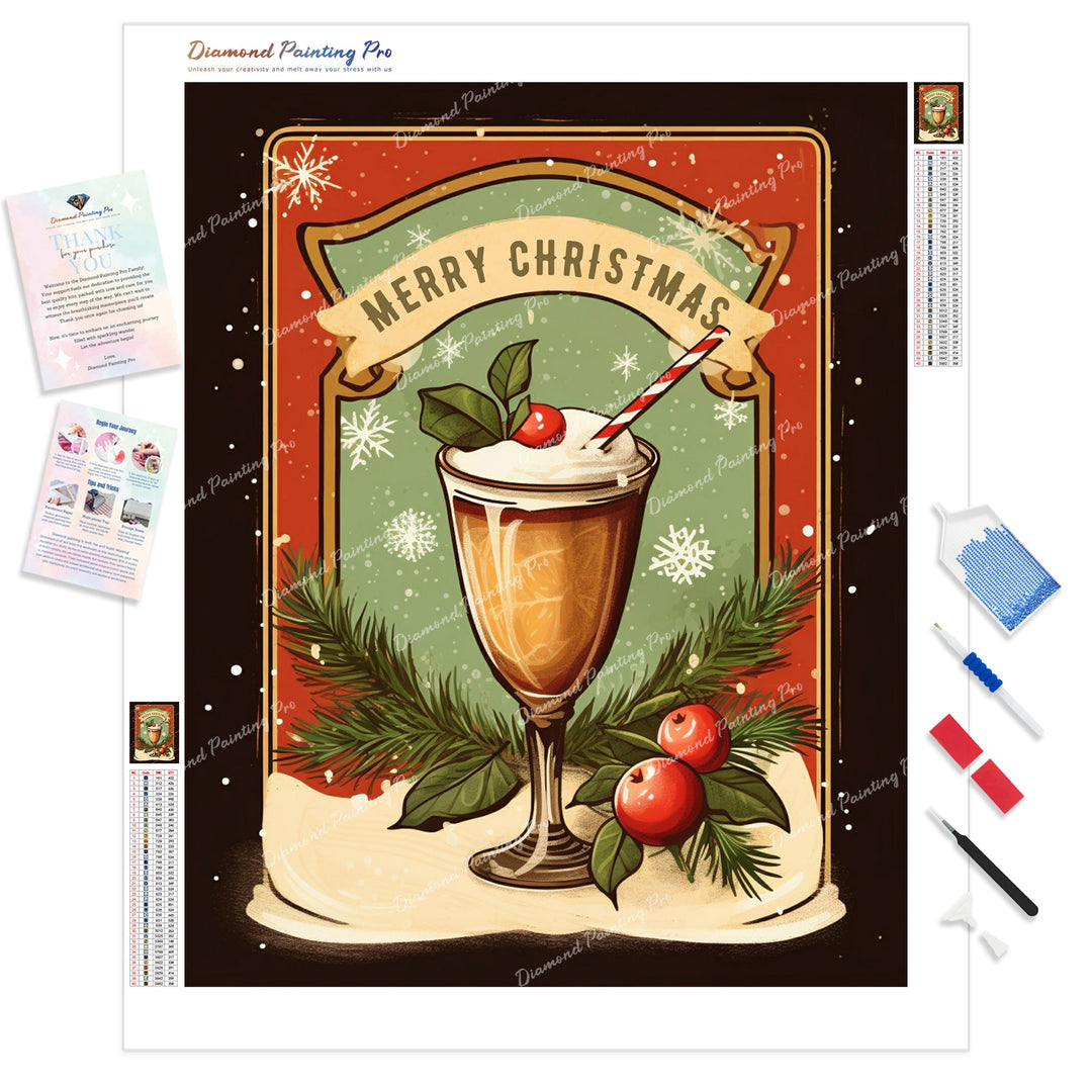 Festive Drink | Diamond Painting Kit - Full Drill - Square or Round Diamonds with AB Drills Option