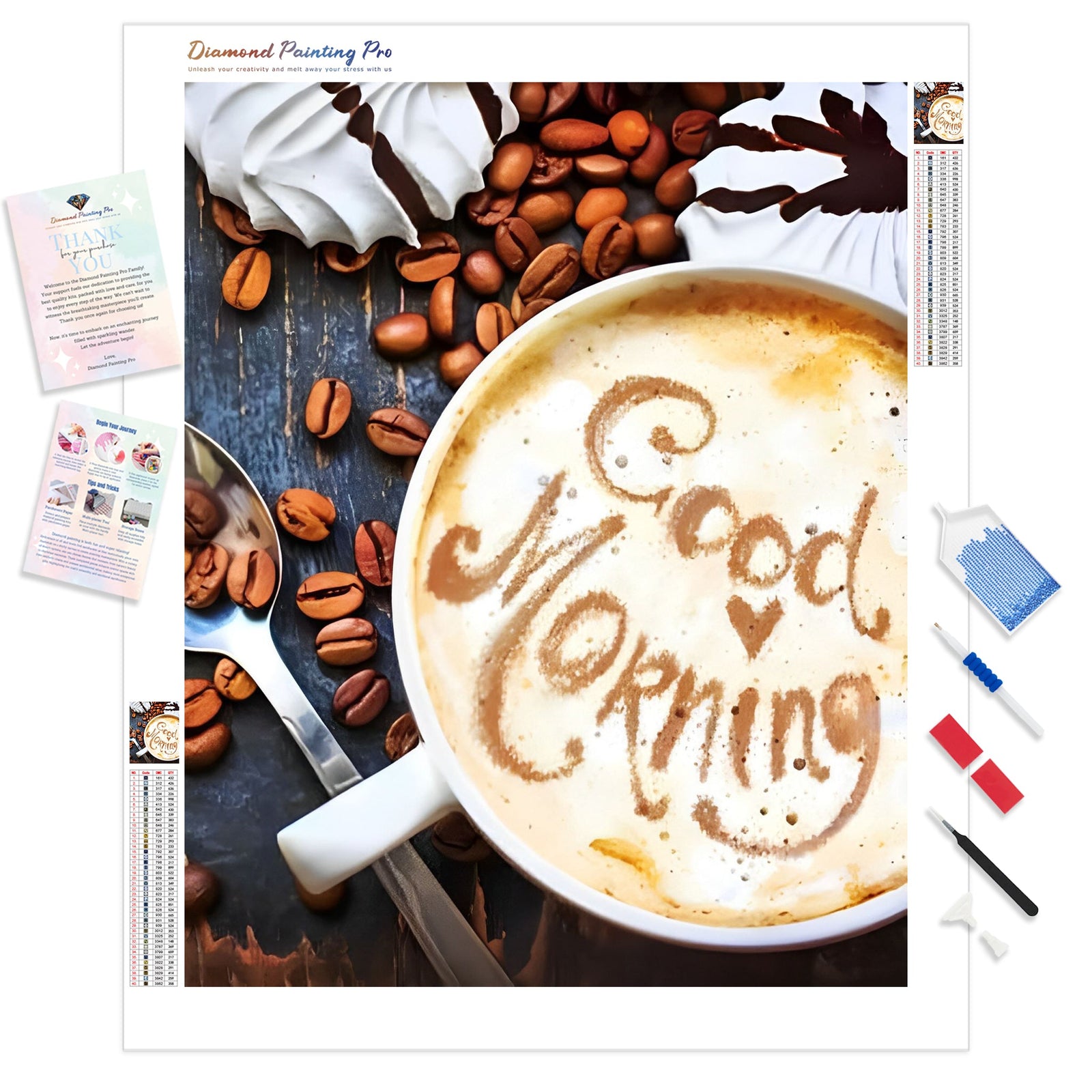 Morning Coffee | Diamond Painting Kit - Full Drill - Square or Round Diamonds with AB Drills Option