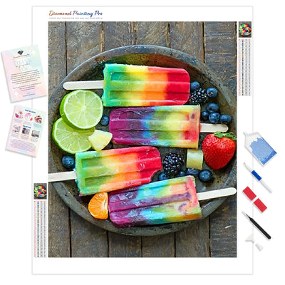 Colorful Ice Cream | Diamond Painting Kit - Full Drill - Square or Round Diamonds with AB Drills Option