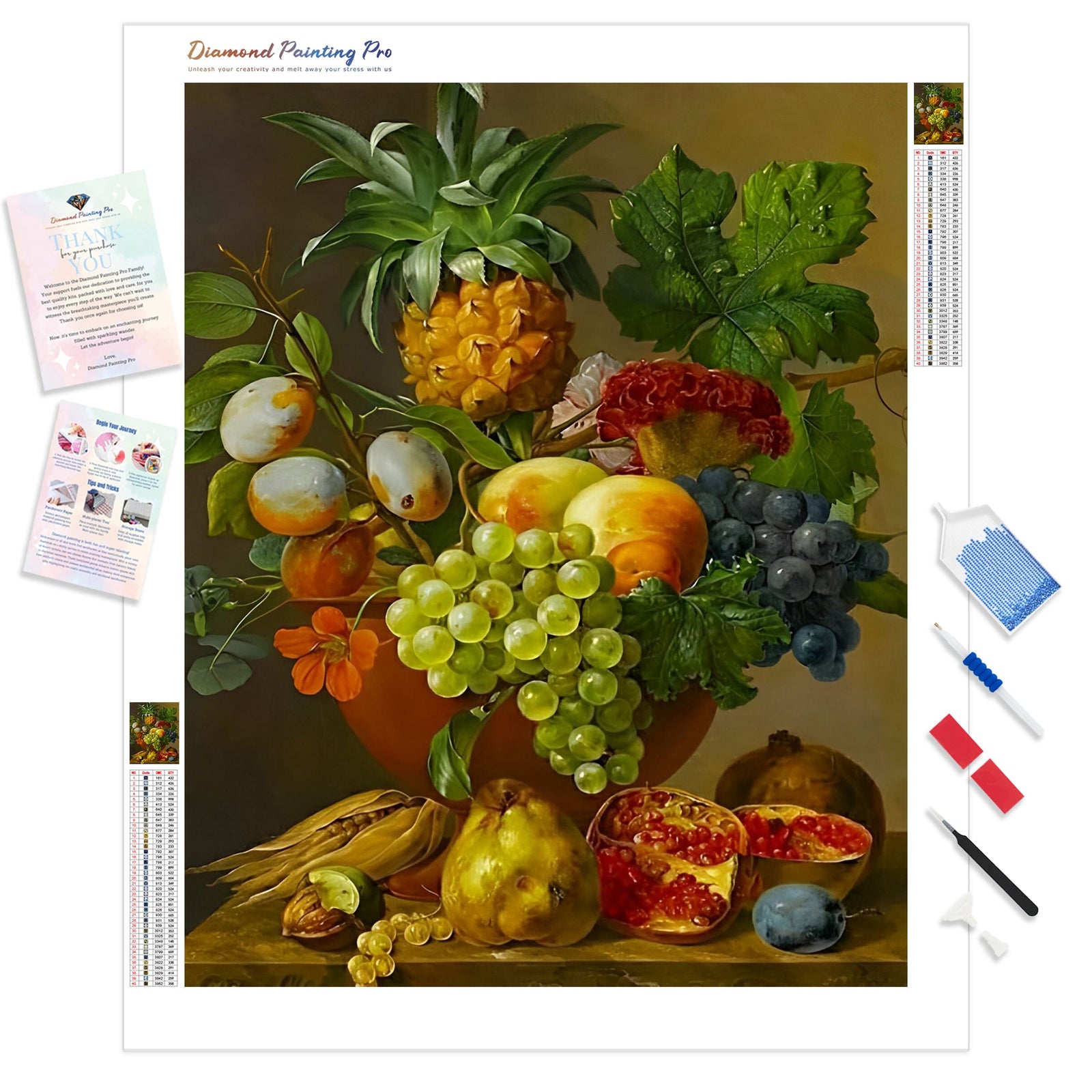 Fruits Basket | Diamond Painting Kit - Full Drill - Square or Round Diamonds with AB Drills Option