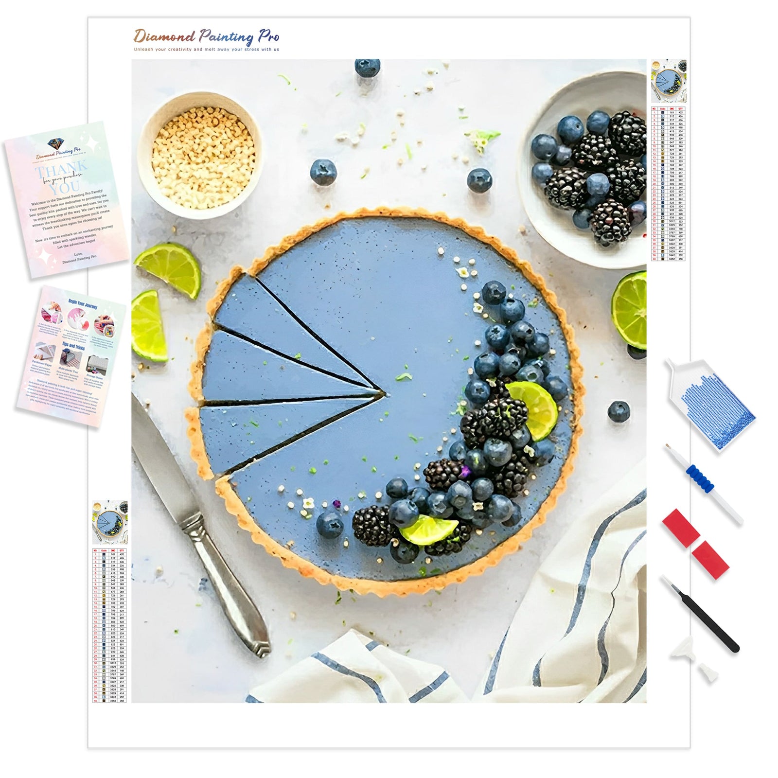 Berries Cake | Diamond Painting Kit - Full Drill - Square or Round Diamonds with AB Drills Option