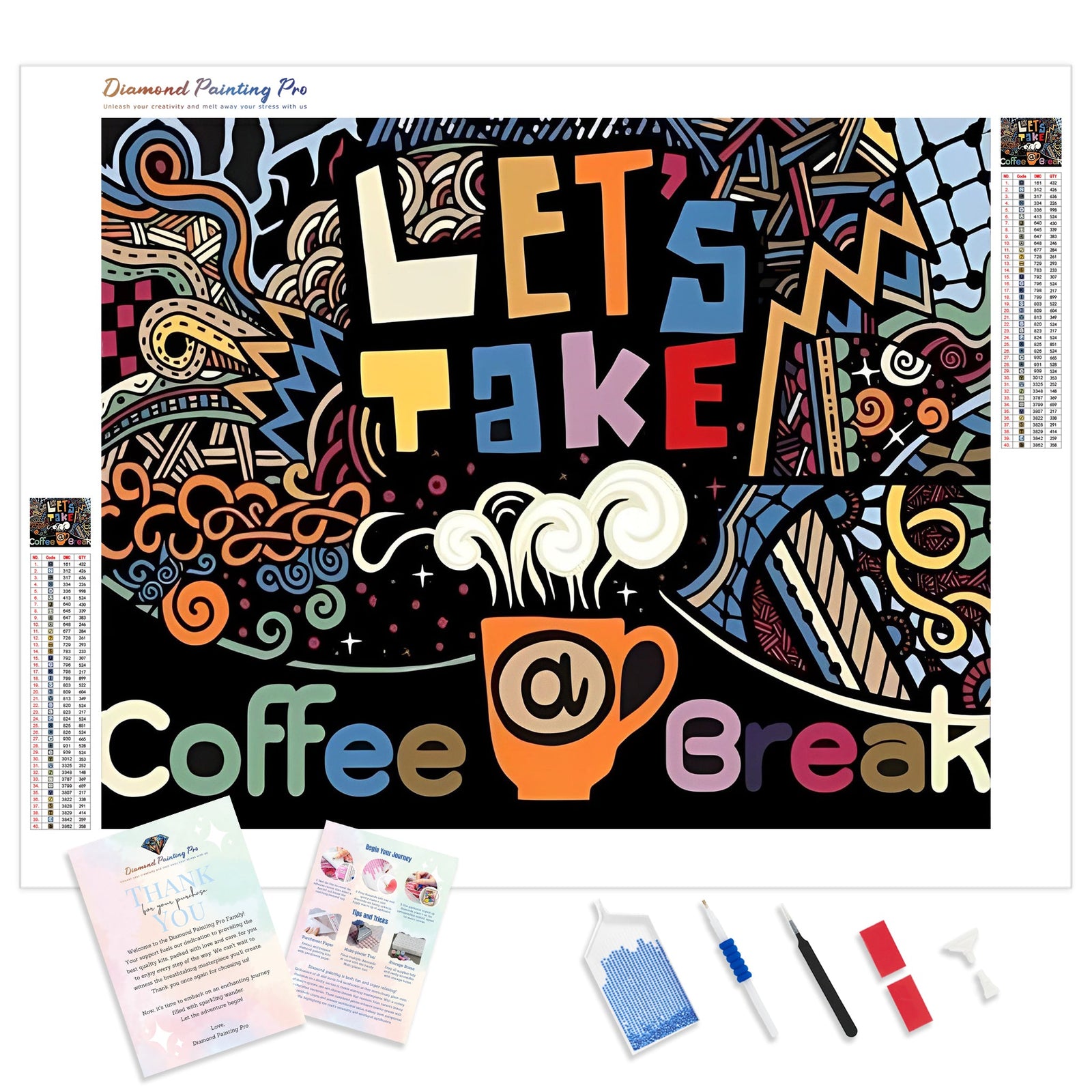 Coffee Break | Diamond Painting Kit - Full Drill - Square or Round Diamonds with AB Drills Option