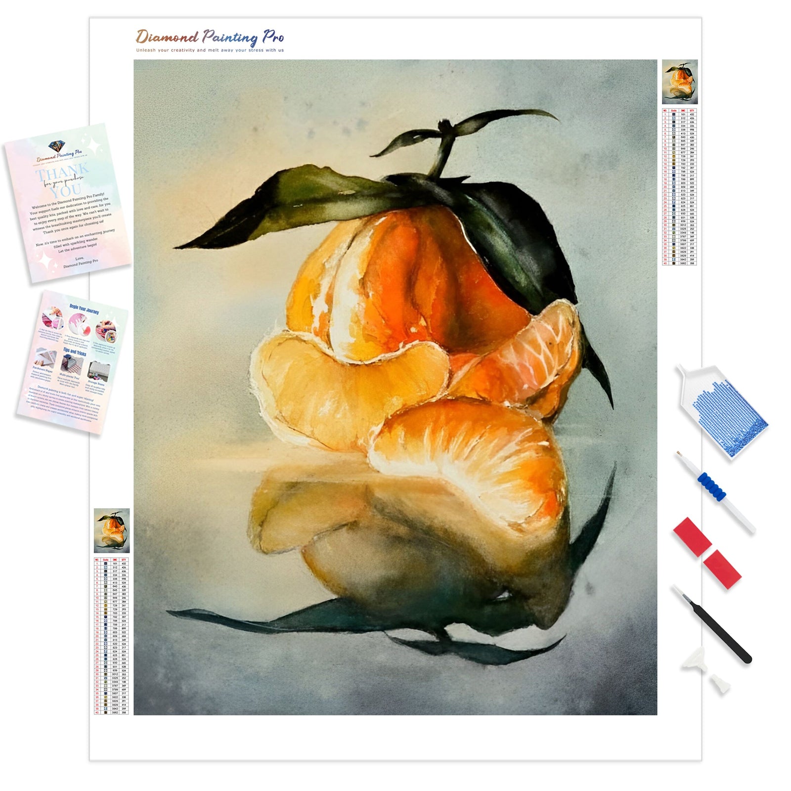 Fresh Mandarin | Diamond Painting Kit - Full Drill - Square or Round Diamonds with AB Drills Option