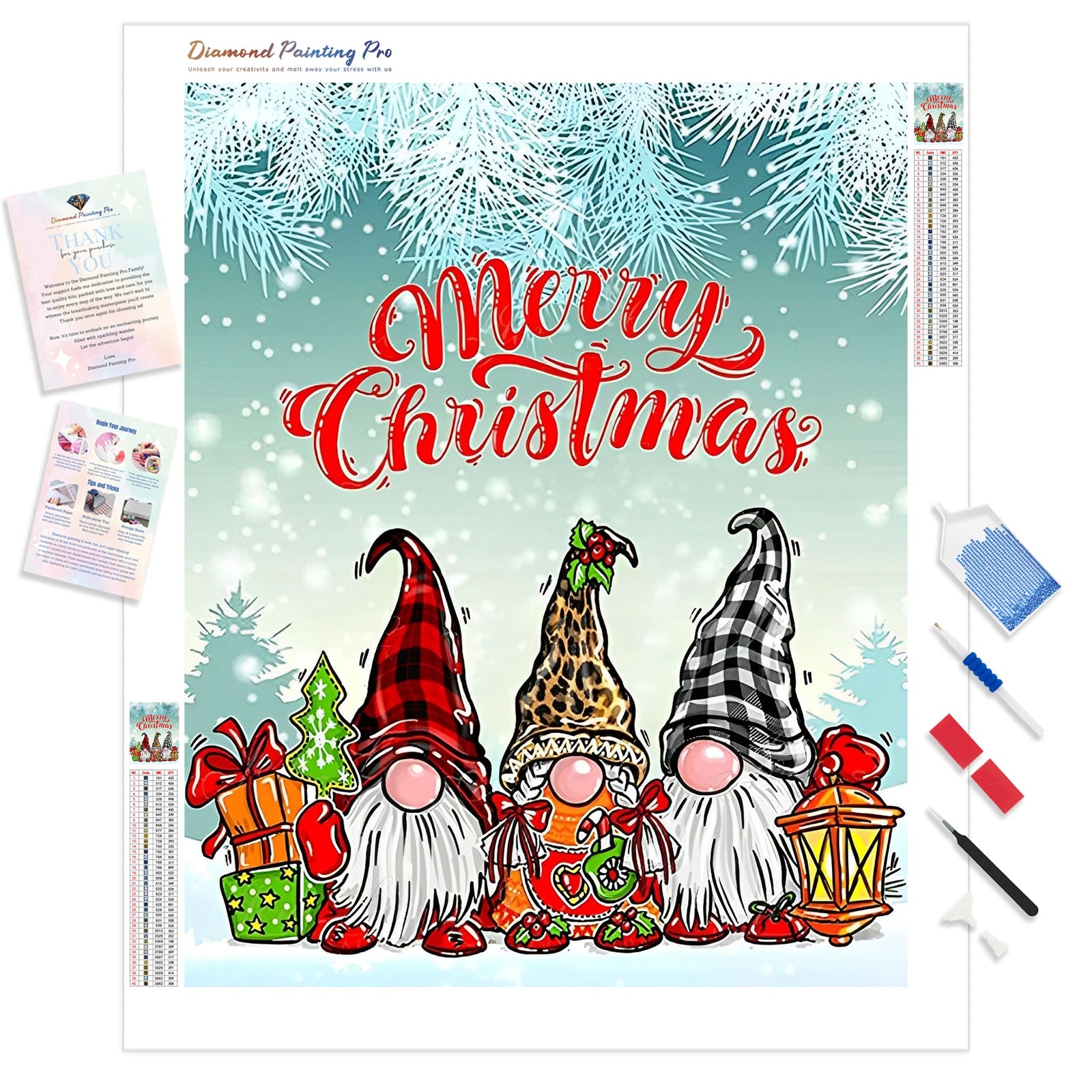 Christmas Gnome | Diamond Painting Kit - Full Drill - Square or Round Diamonds with AB Drills Option