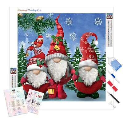 Christmas Gnomes Santa Claus | Diamond Painting Kit - Full Drill - Square or Round Diamonds with AB Drills Option