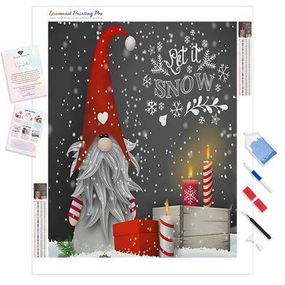 Christmas Snow Santa Claus Gnome | Diamond Painting