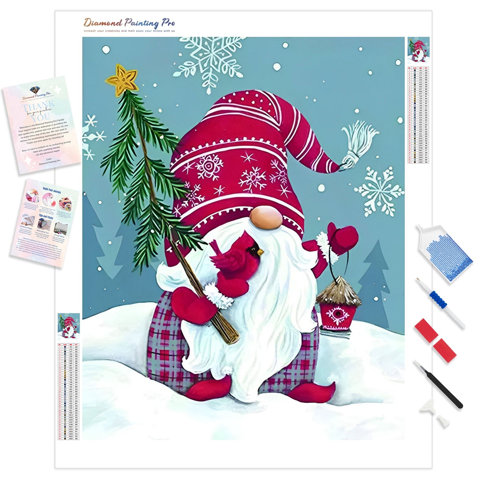 Christmas Gnome Cute | Diamond Painting Kit - Full Drill - Square or Round Diamonds with AB Drills Option