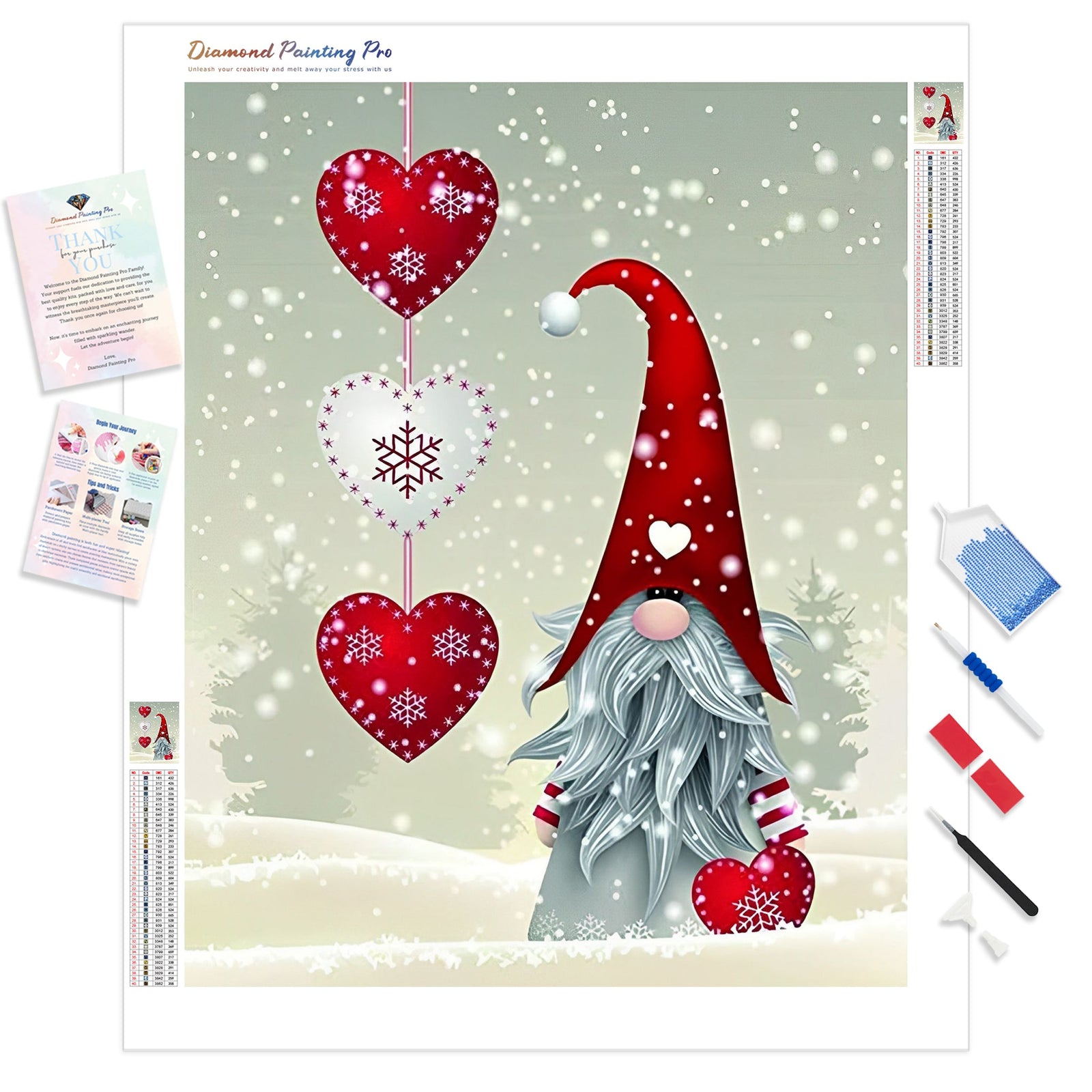 Christmas Snow Gnome | Diamond Painting Kit - Full Drill - Square or Round Diamonds with AB Drills Option