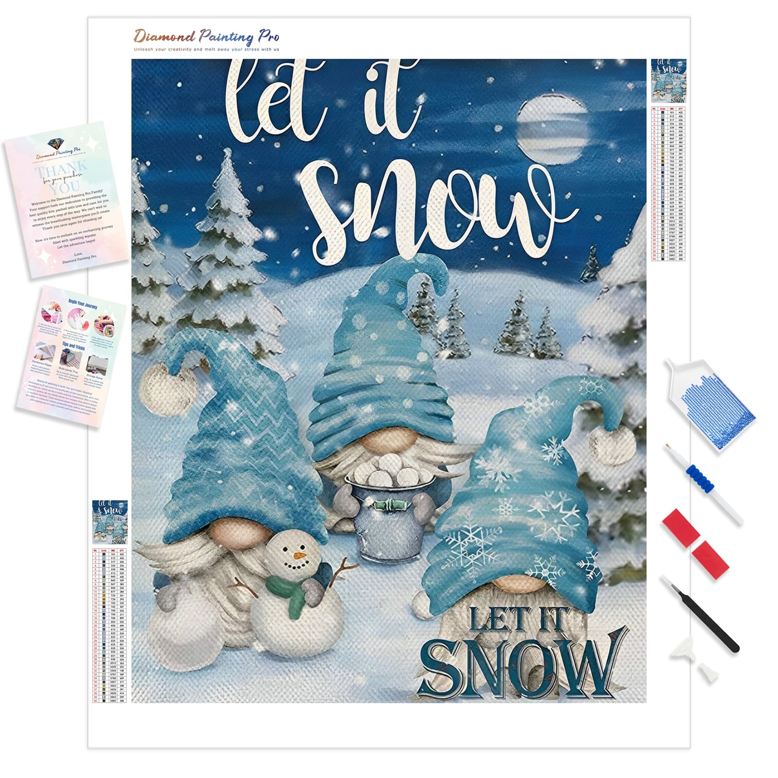 Let It Snow | Diamond Painting Kit - Full Drill - Square or Round Diamonds with AB Drills Option