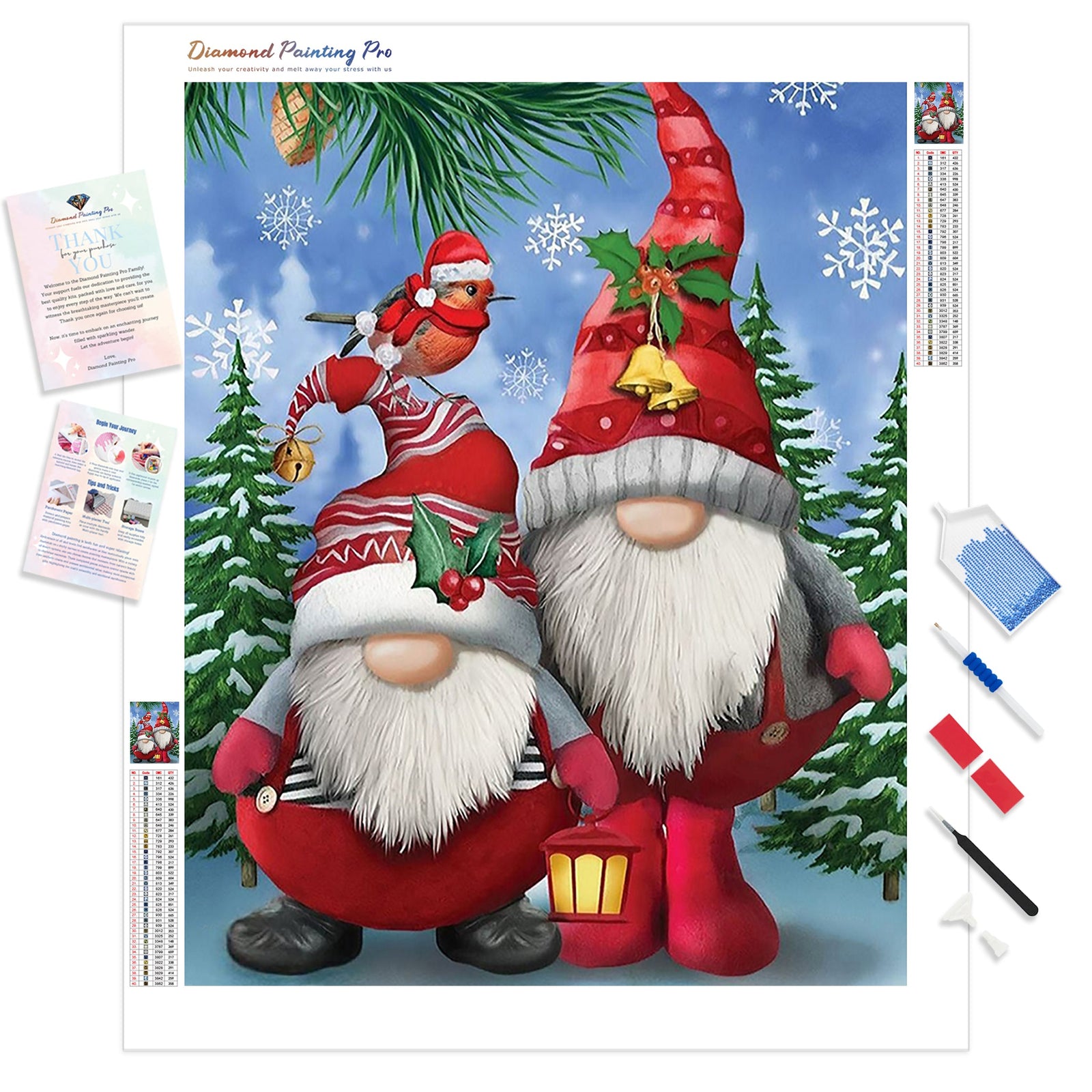 Christmas Gnomes Delight | Diamond Painting Kit - Full Drill - Square or Round Diamonds with AB Drills Option