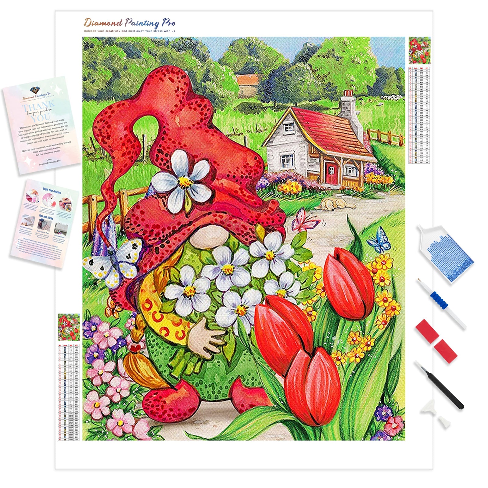 Gnome Garden | Diamond Painting Kit - Full Drill - Square or Round Diamonds with AB Drills Option