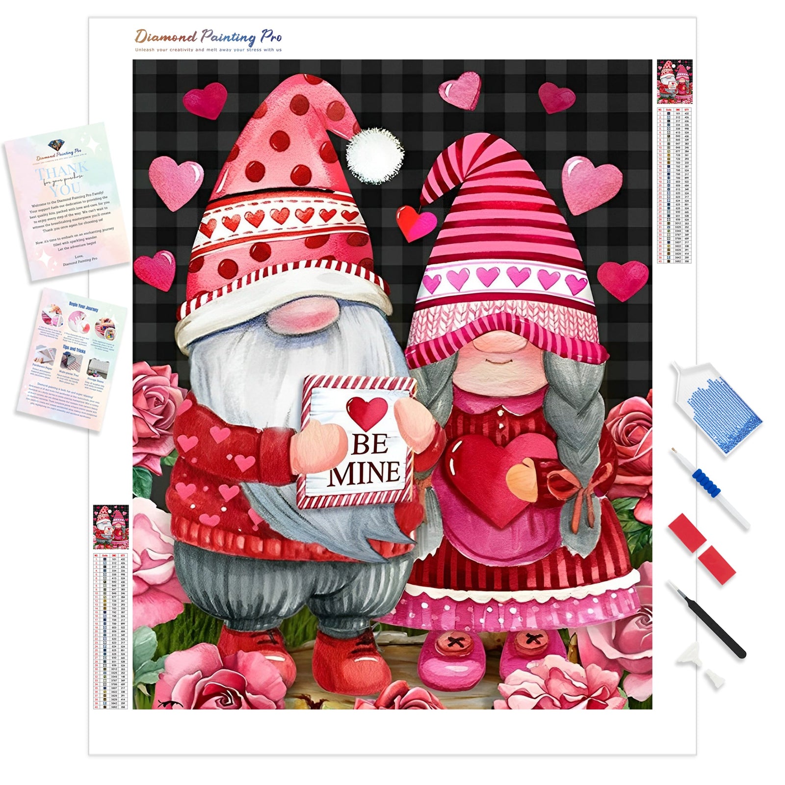 Gnome Valentine's Day | Diamond Painting Kit - Full Drill - Square or Round Diamonds with AB Drills Option