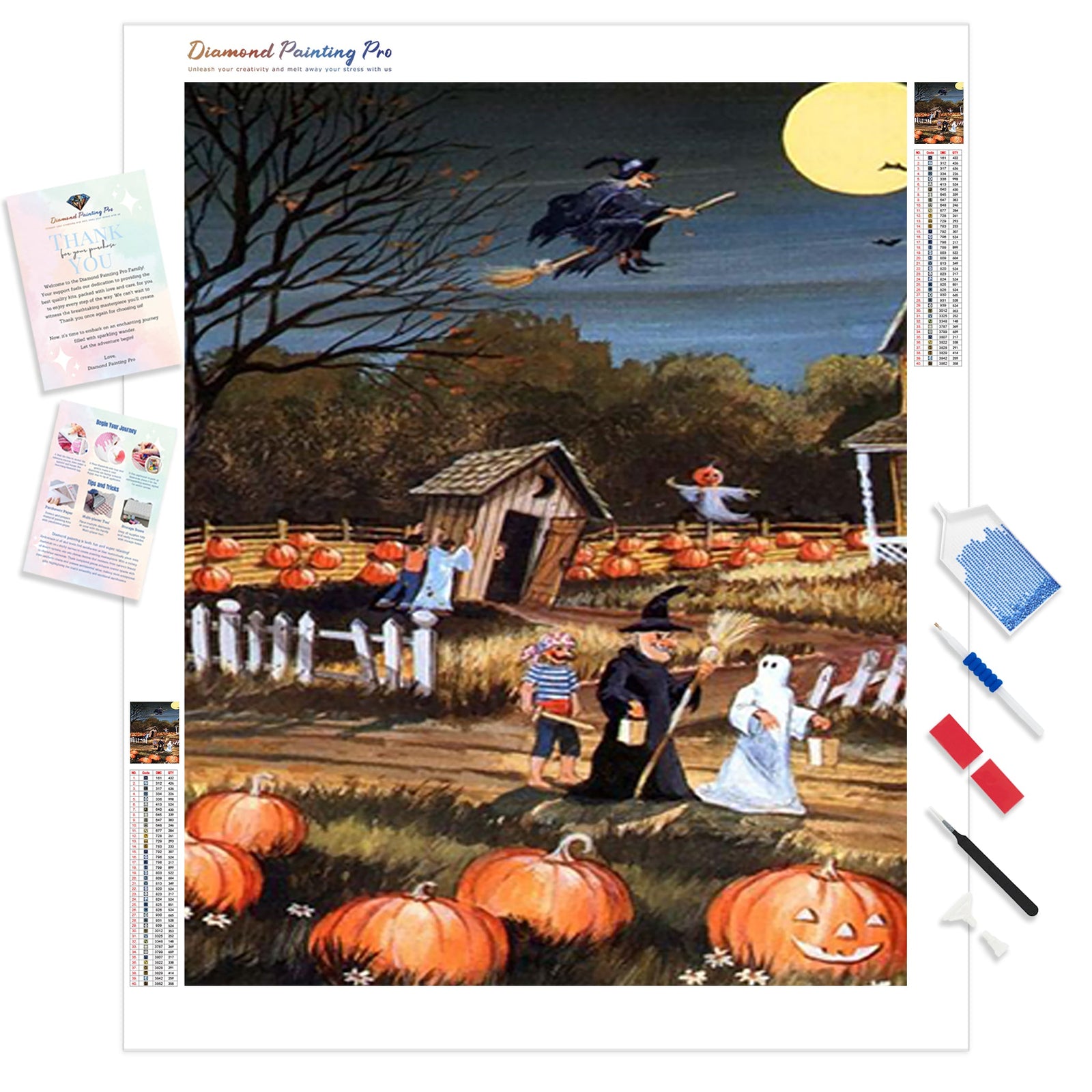 Pumpkin Field | Diamond Painting Kit - Full Drill - Square or Round Diamonds with AB Drills Option