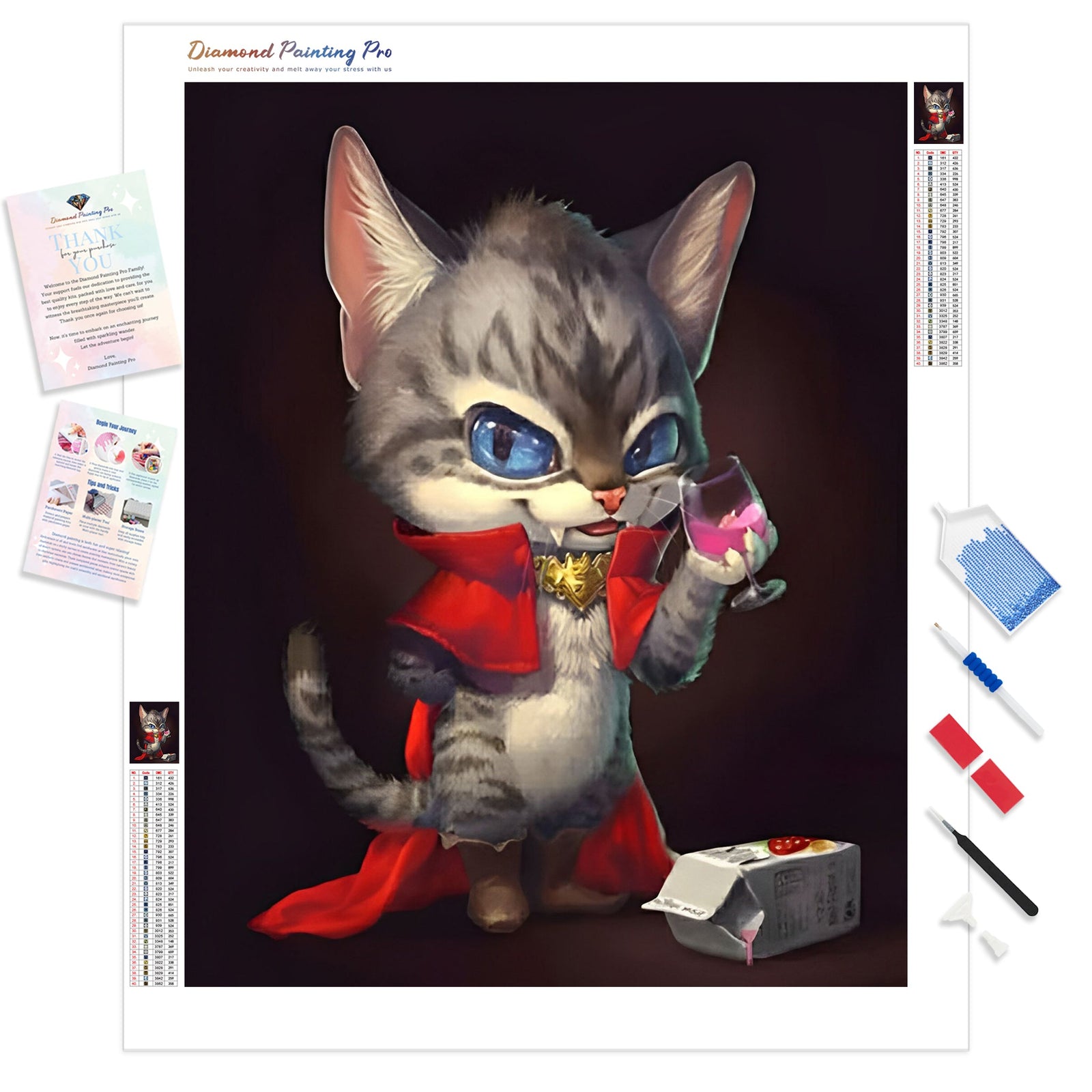 Vampire Cat | Diamond Painting Kit - Full Drill - Square or Round Diamonds with AB Drills Option