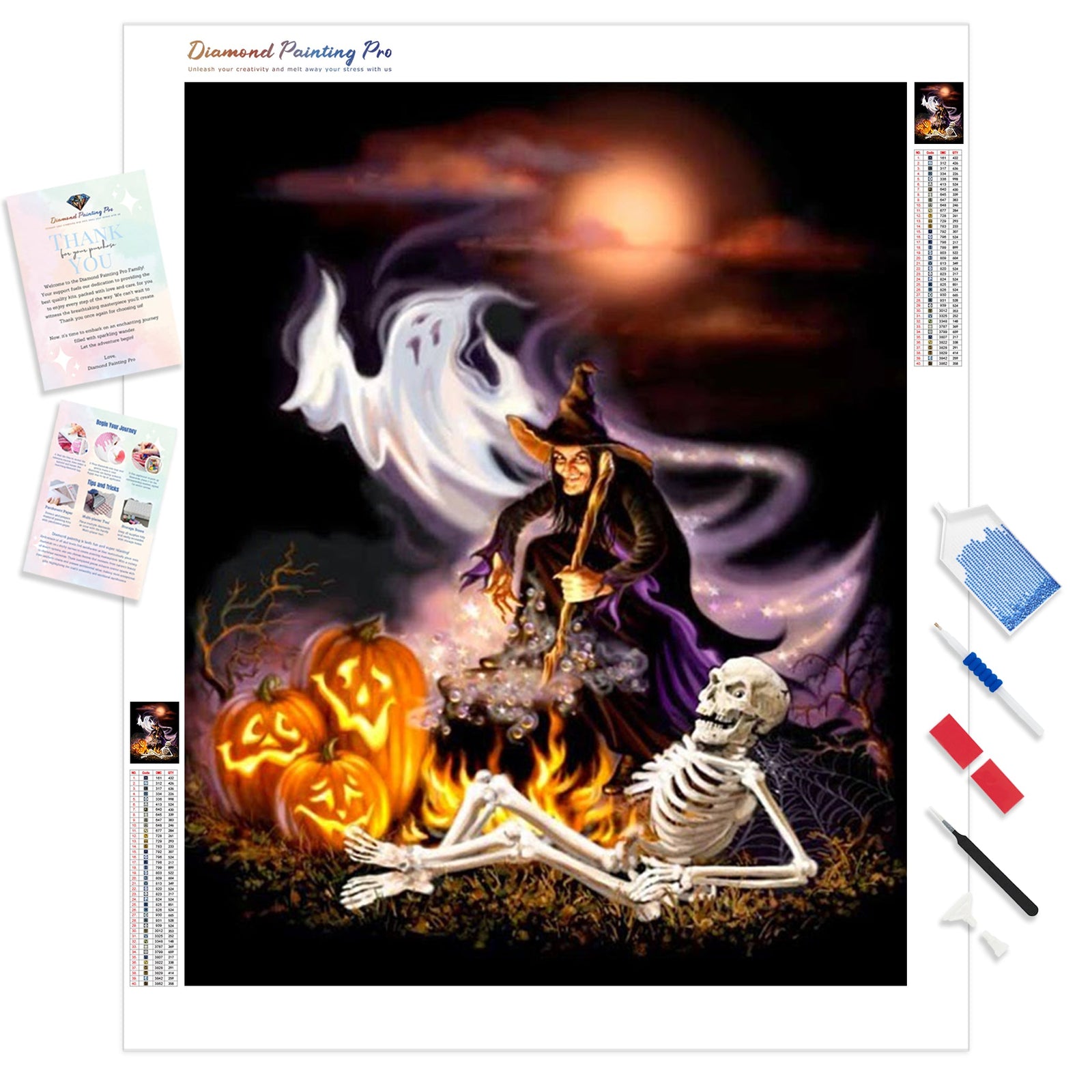 Magical Witch | Diamond Painting Kit - Full Drill - Square or Round Diamonds with AB Drills Option