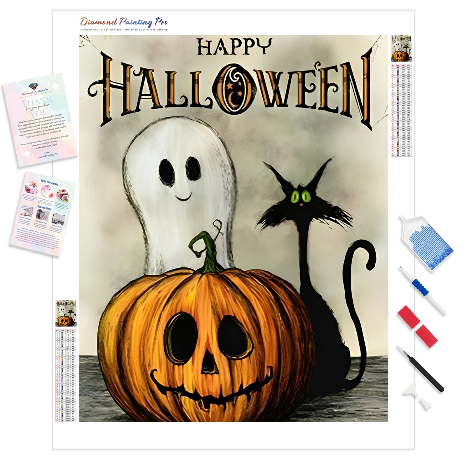 Happy Halloween | Diamond Painting Kit - Full Drill - Square or Round Diamonds with AB Drills Option