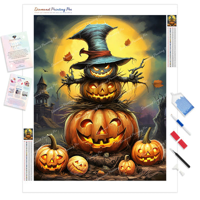 Pumpkin Scarecrow | Diamond Painting Kit - Full Drill - Square or Round Diamonds with AB Drills Option