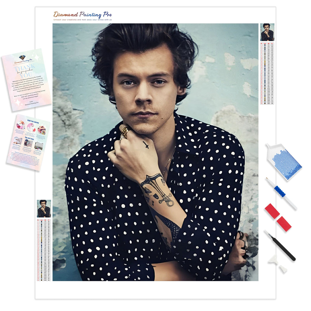 Harry Styles in Polka Dots | Diamond Painting Kit - Full Drill - Square or Round Diamonds with AB Drills Option