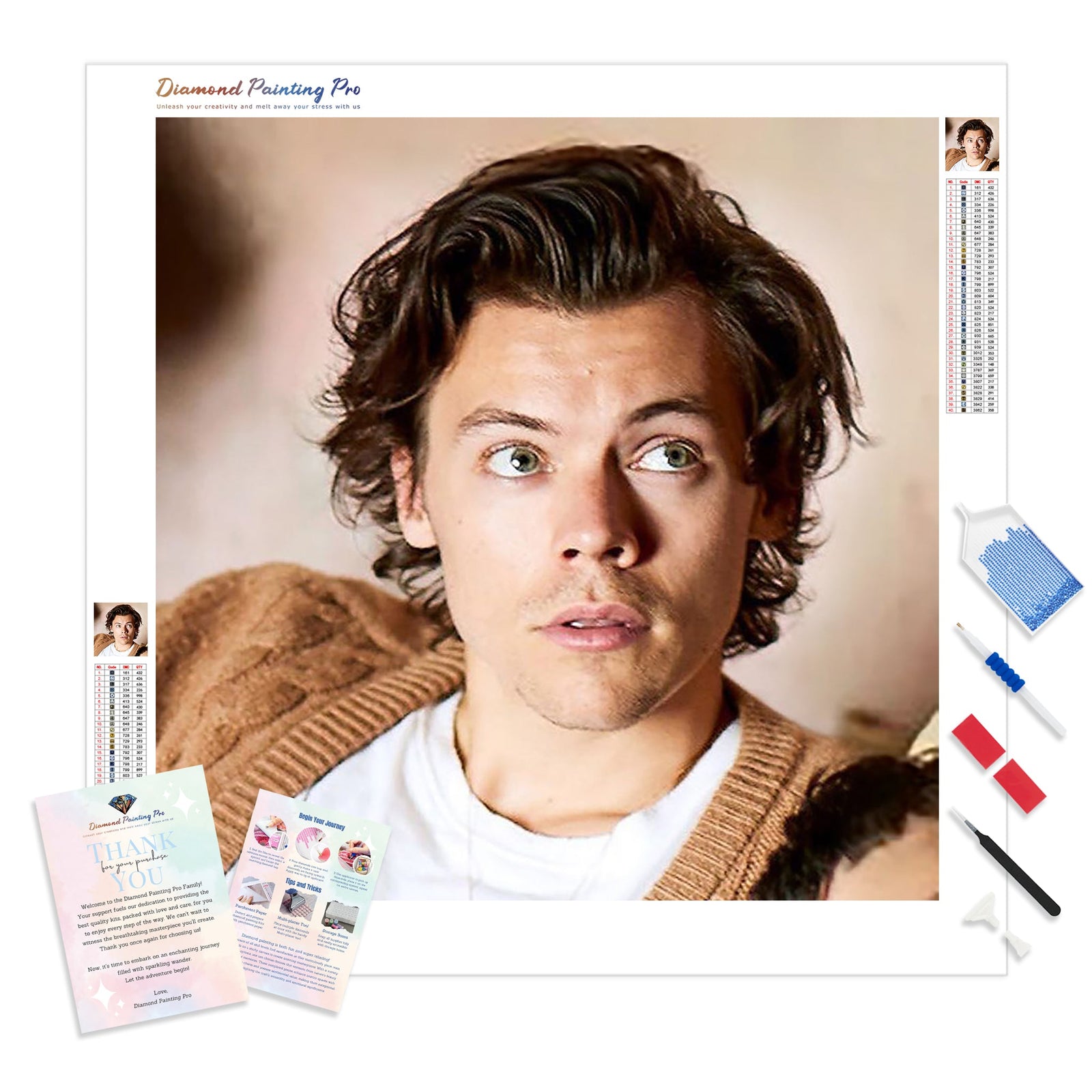 Harry Styles Looking Aside | Diamond Painting Kit - Full Drill - Square or Round Diamonds with AB Drills Option