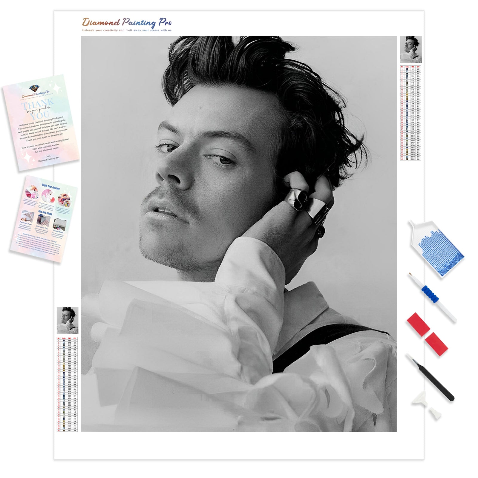 Harry Styles Guardian Weekend | Diamond Painting Kit - Full Drill - Square or Round Diamonds with AB Drills Option