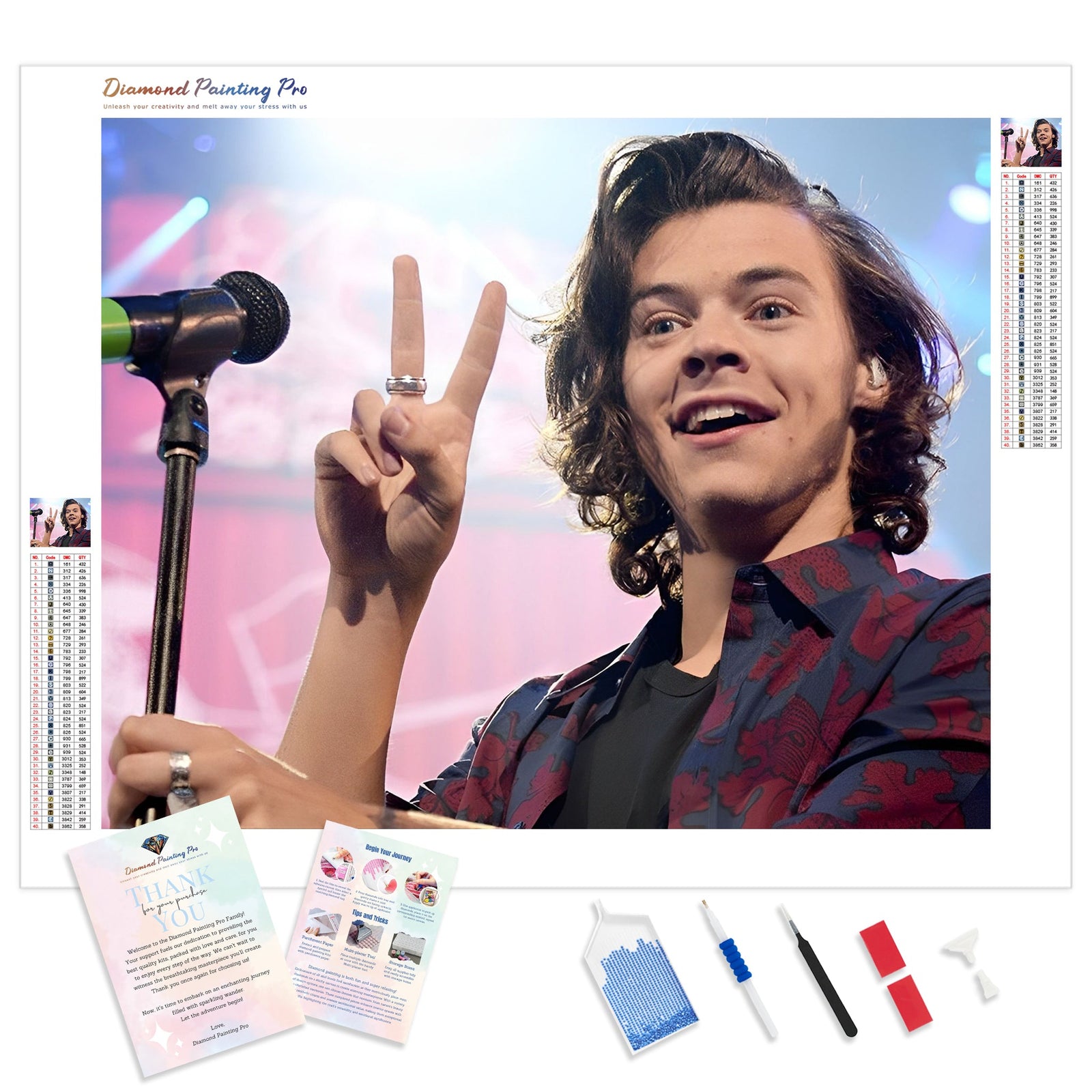 Harry Styles Music | Diamond Painting Kit - Full Drill - Square or Round Diamonds with AB Drills Option