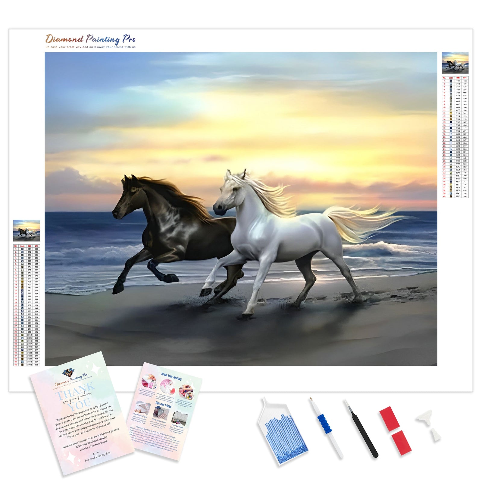 Seaside Stallion in Harmony | Diamond Painting Kit - Full Drill - Square or Round Diamonds with AB Drills Option