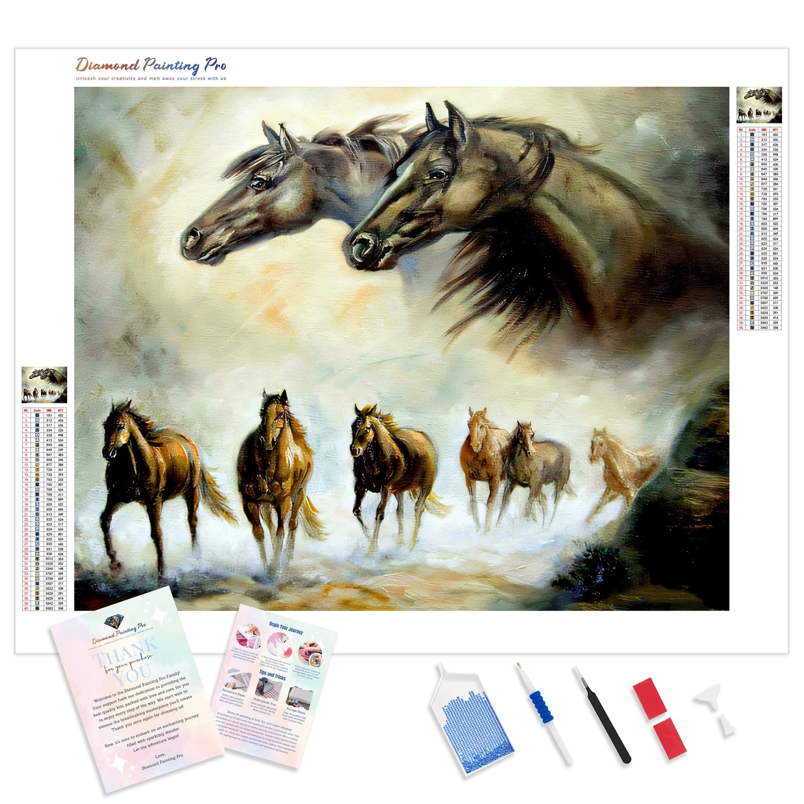 Equestrian Horse Painting | Diamond Painting Kit - Full Drill - Square or Round Diamonds with AB Drills Option