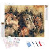 Tres Horses | Diamond Painting Kit - Full Drill - Square or Round Diamonds with AB Drills Option