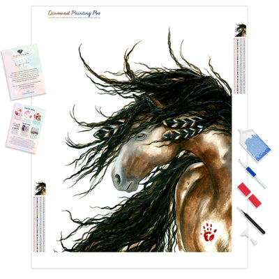 Majestic Pinto Horse | Diamond Painting Kit - Full Drill - Square or Round Diamonds with AB Drills Option