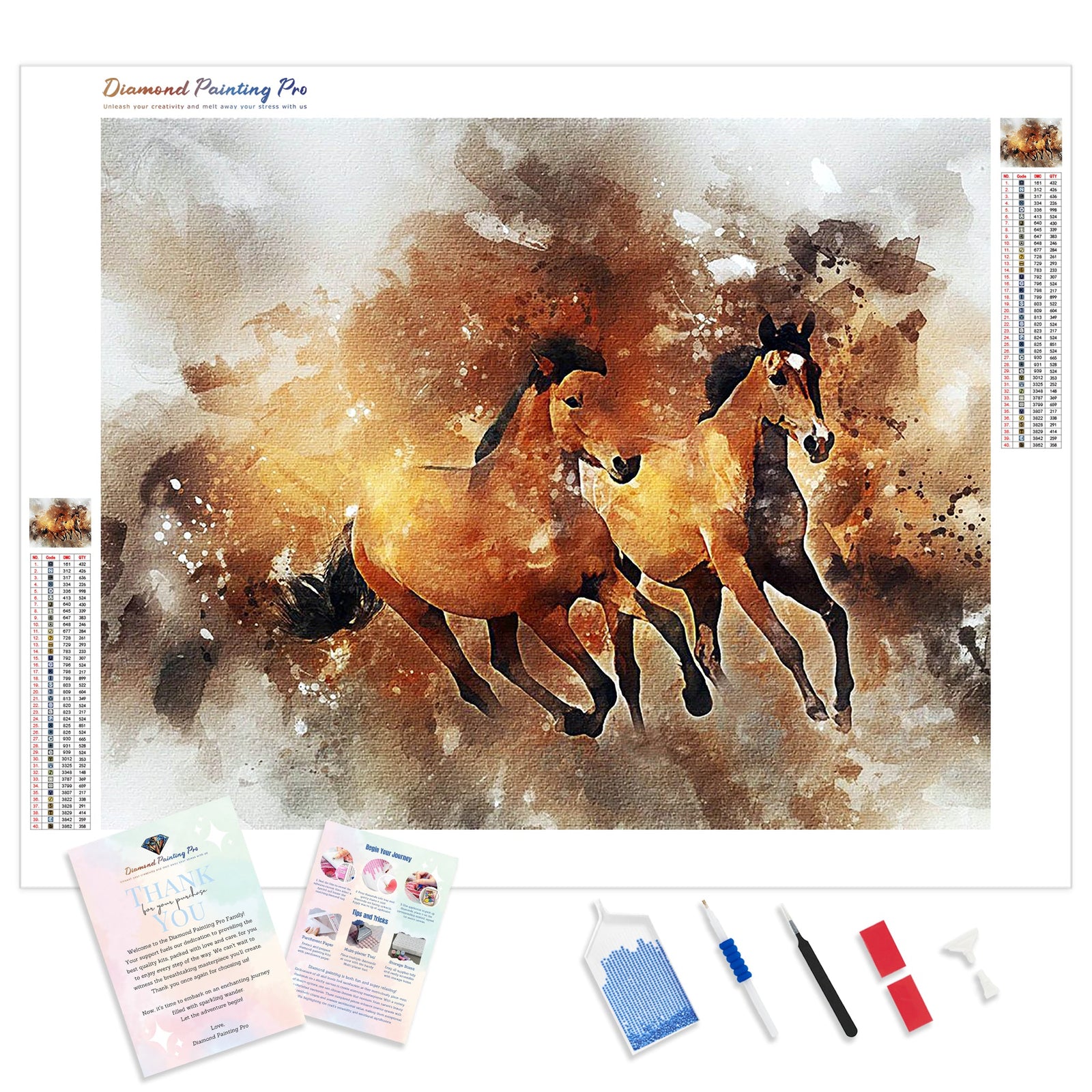 Equine Freedom | Diamond Painting Kit - Full Drill - Square or Round Diamonds with AB Drills Option