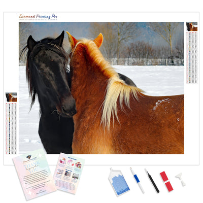 Equestrian Love | Diamond Painting Kit - Full Drill - Square or Round Diamonds with AB Drills Option