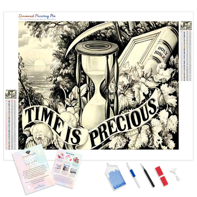 Time is Precious | Diamond Painting Kit - Full Drill - Square or Round Diamonds with AB Drills Option