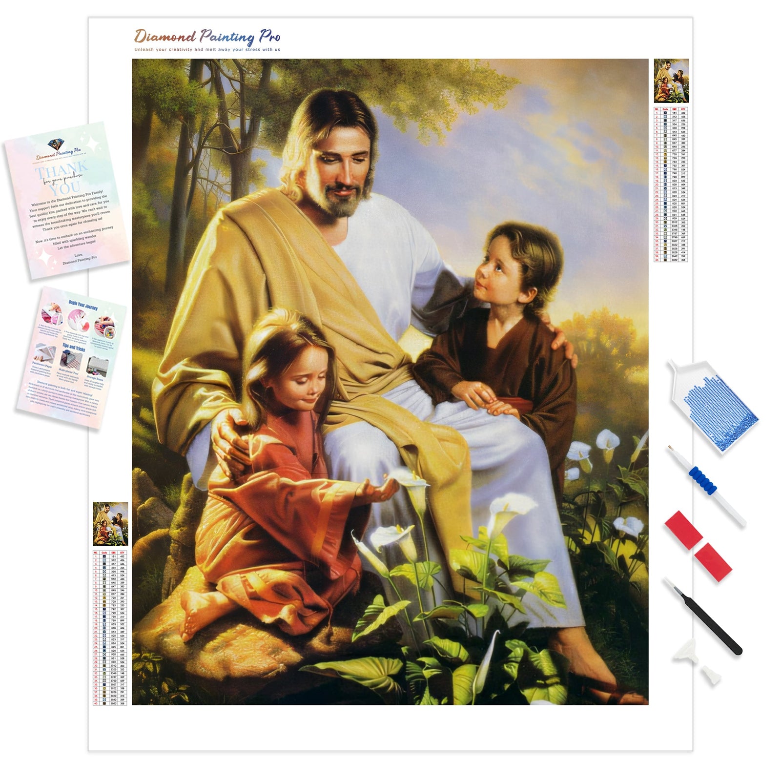 Jesus Cares | Diamond Painting Kit - Full Drill - Square or Round Diamonds with AB Drills Option