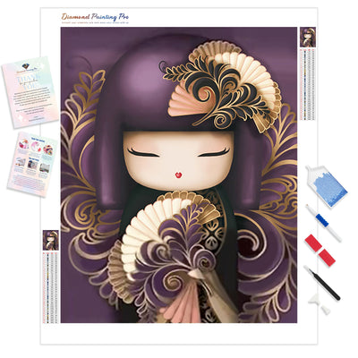 Kimono Girl in Purple | Diamond Painting Kit - Full Drill - Square or Round Diamonds with AB Drills Option