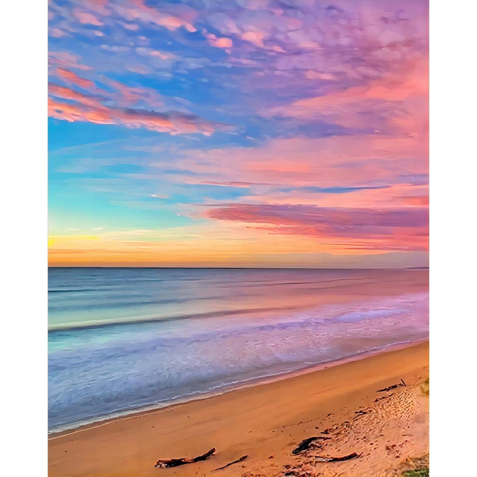 Colorful Beach Sky | Diamond Painting Design - Full Drill Diamond Art with 5d Square or Round Diamonds - AB Drills Available