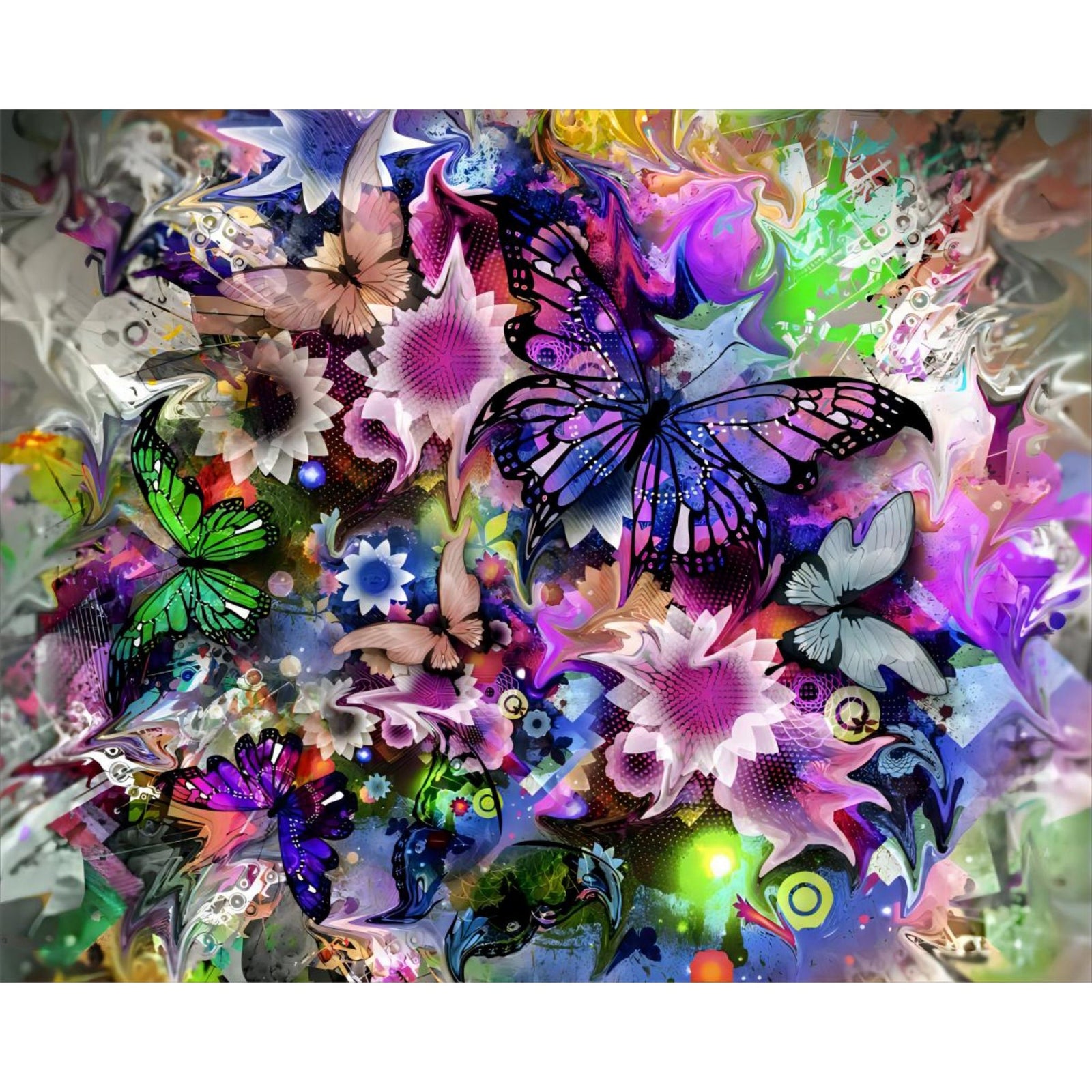 Vibrant Butterfly Explosion | Diamond Painting Design - Full Drill Diamond Art with 5d Square or Round Diamonds - AB Drills Available