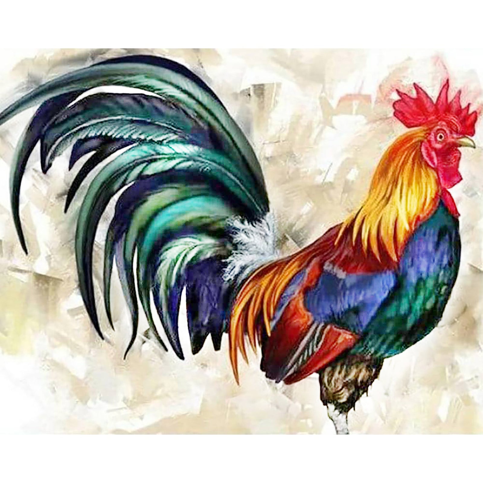 Rooster | Diamond Painting Design - Full Drill Diamond Art with 5d Square or Round Diamonds - AB Drills Available