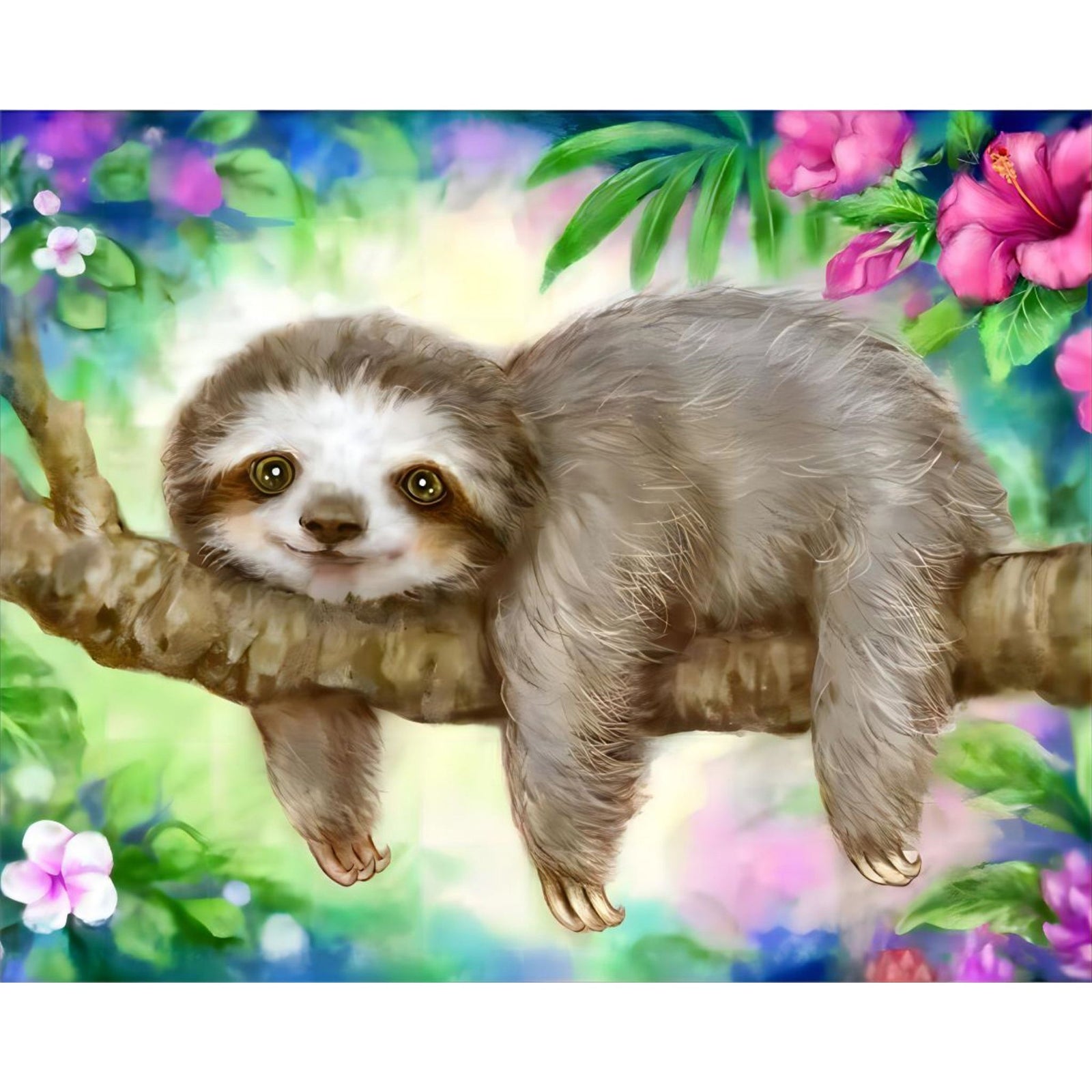 Cute Sloth | Diamond Painting Design - Full Drill Diamond Art with 5d Square or Round Diamonds - AB Drills Available