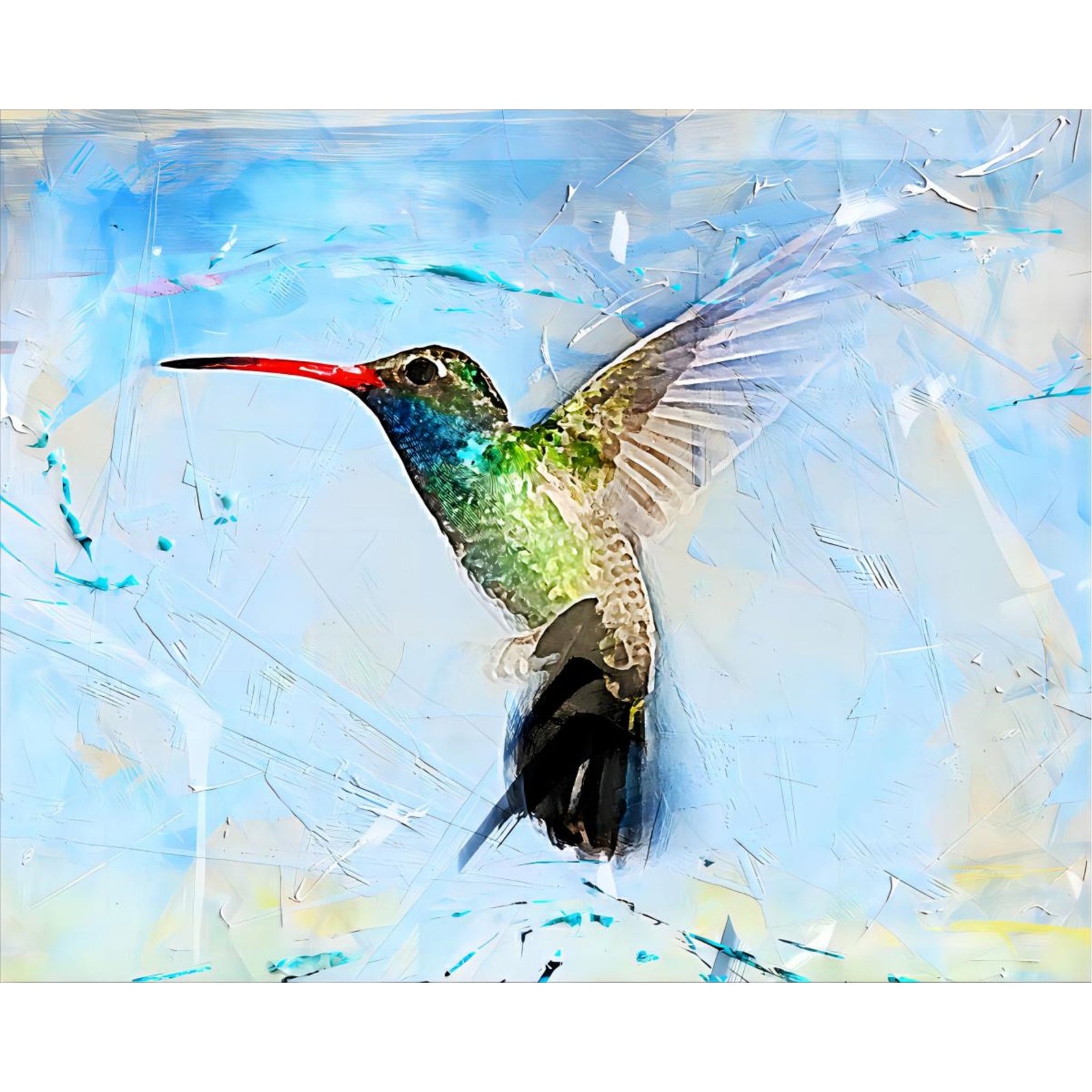 Abstract Hummingbird | Diamond Painting Design - Full Drill Diamond Art with 5d Square or Round Diamonds - AB Drills Available