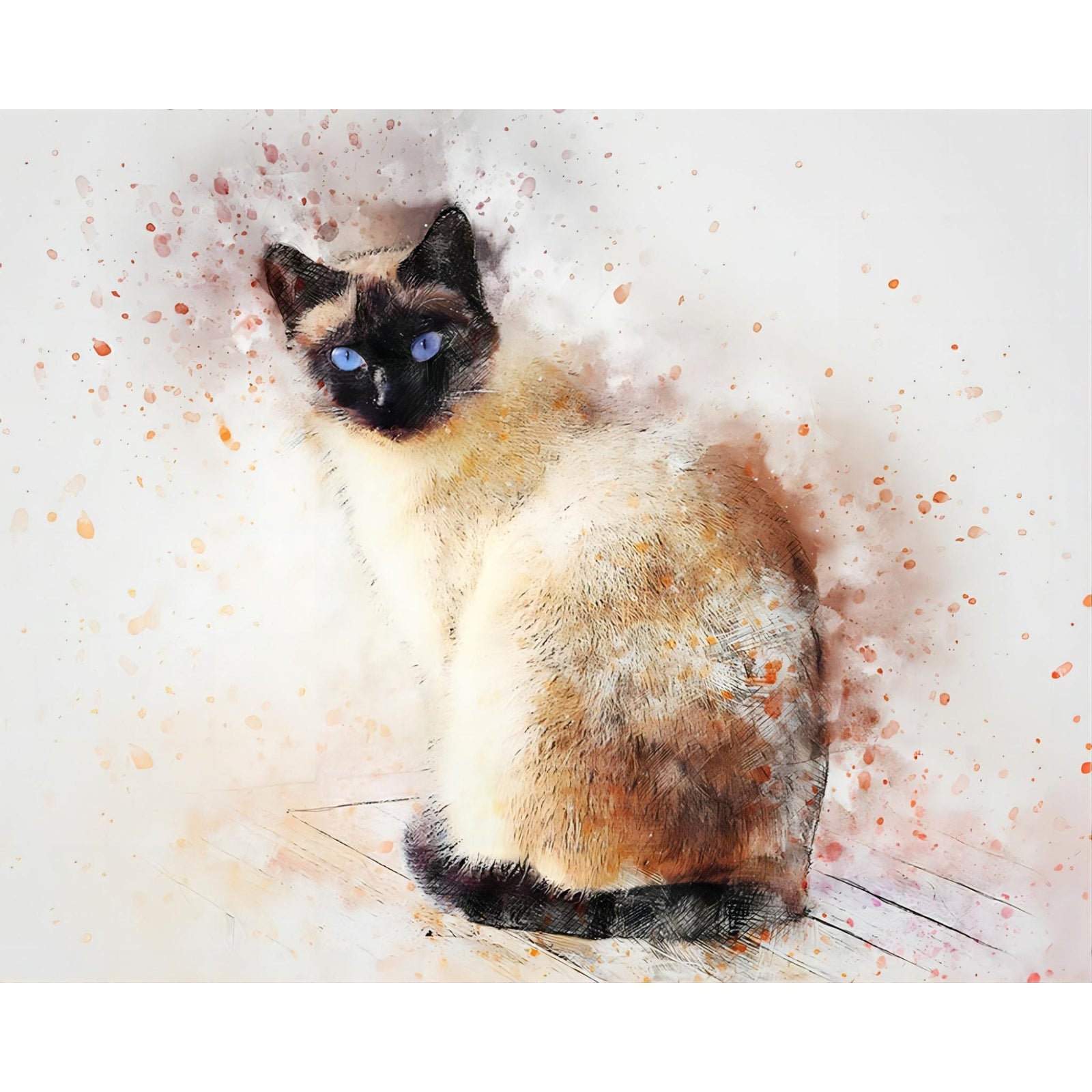 Abstract Siamese | Diamond Painting Design - Full Drill Diamond Art with 5d Square or Round Diamonds - AB Drills Available